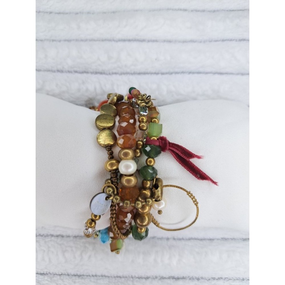 Jewelry Fantastic MOON C PARIS Eclectic Charm Beaded Bracelet, 4 Strands, Bronze